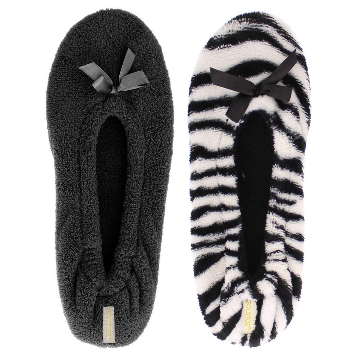 Womens Gold Toe(R) 2pk. Terry Ballerina Slippers