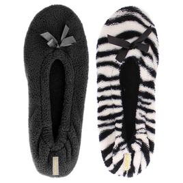 Womens Gold Toe(R) 2pk. Terry Ballerina Slippers