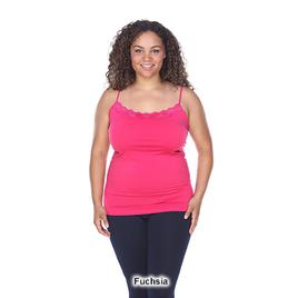 Plus Size White Mark Lace Trim Camisole