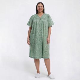 Plus Size Moon to Noon Trapunto Floral Snap Robe