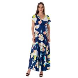 Womens 24/7 Comfort Apparel Floral Empire Waist Maxi Dress