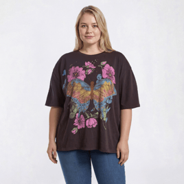 Juniors Plus Attitude Not Included Butterfly Tee