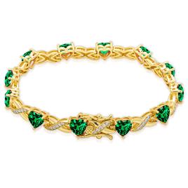 Gianni Argento Lab Grown Emerald Infinity Heart & X Bracelet