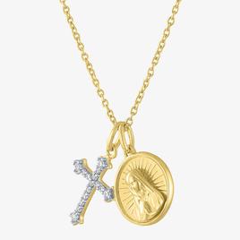 Nova Star® 1/10ctw. Lab Grown Diamond Cross Pendant Necklace