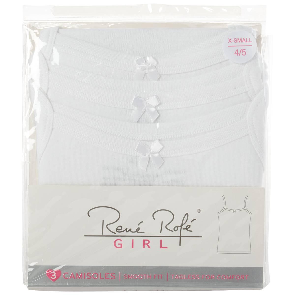 Girls Rene Rofe(R) 3pk. Solid Packaged Camisoles
