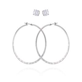 Guess 2pr. Hoop & Cubic Zirconia Stud Earrings