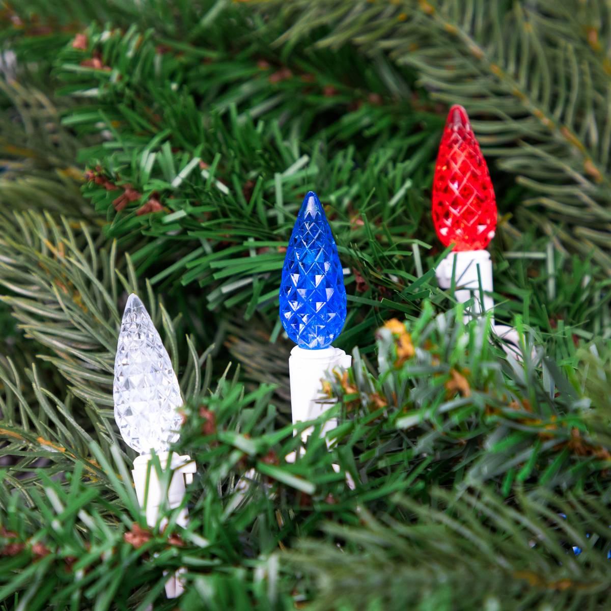 Northlight Seasonal Patriotic LED C6 Faceted Christmas Lights