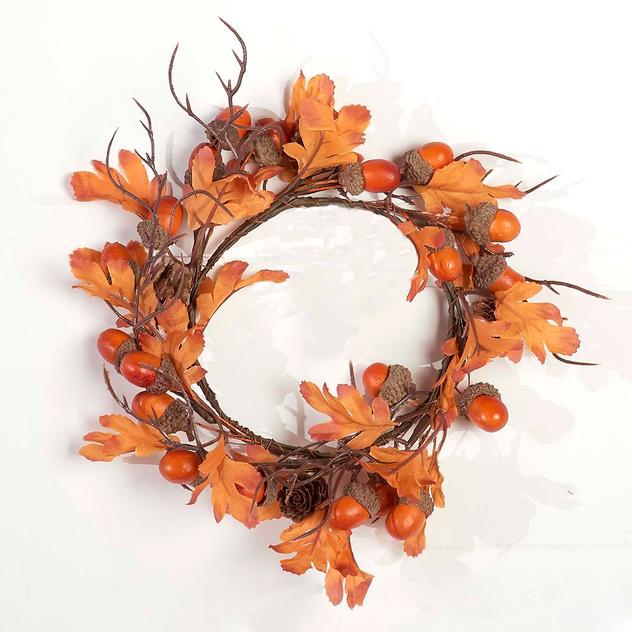 A Cheerful Giver® Fallen Leaves and Acorns Candle Ring