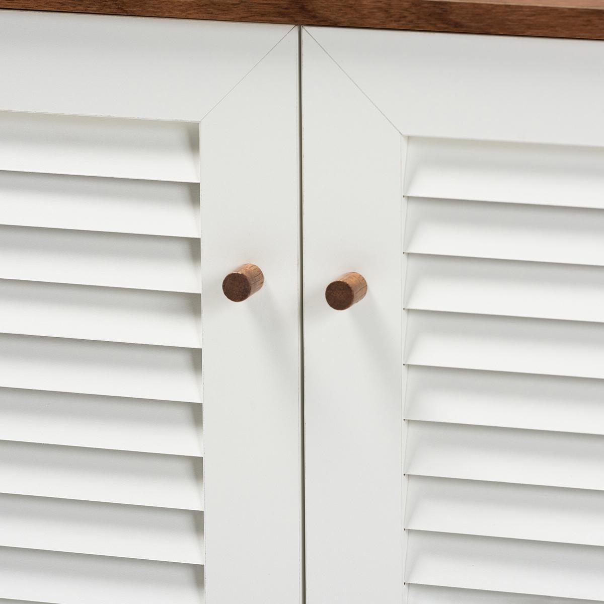 Baxton Studio Coolidge 8 Shelf Wood Shoe Storage Cabinet