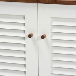 Baxton Studio Coolidge 8 Shelf Wood Shoe Storage Cabinet
