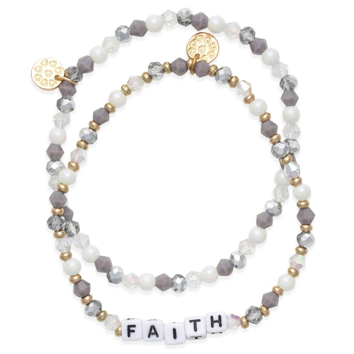 Beautiful Blessings 2 Row Stone Faith Stretch Bracelet