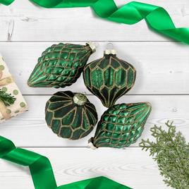Northlight Seasonal 4ct. Glitter Finial Christmas Ornaments