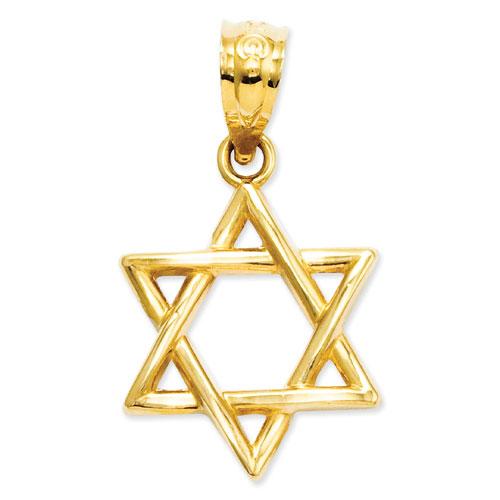 Unisex Gold Classics(tm) 14kt. Polished Star of David Pendant