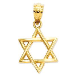 Unisex Gold Classics(tm) 14kt. Polished Star of David Pendant