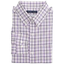 Mens Preswick & Moore(R) Regular Fit Plaid Dress Shirt - Eggplant
