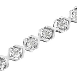 Haus of Brilliance Sterling Silver 1/4ctw. X-Link Bracelet