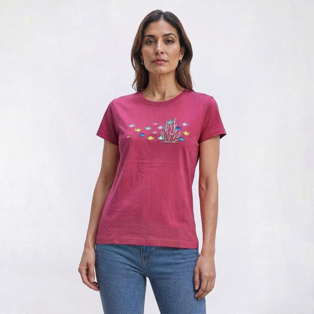 Plus Size Top Stitch By Morning Sun Fish Fun Tee