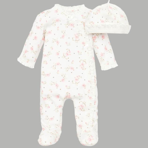 Baby Girl (Preemie-9M) Little Me® Vintage Rose Footie Sleeper