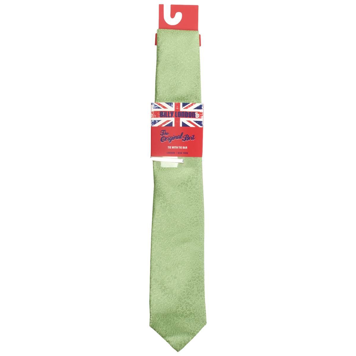 Mens Billy London Tonal Floral Tie with Tie Bar