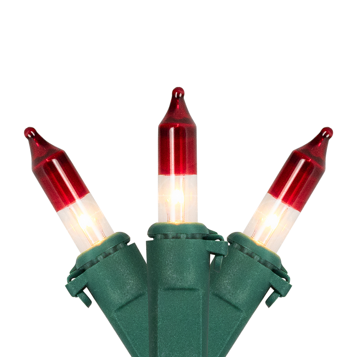 Northlight 20.25ft. Mini Clear with Red Tips Christmas Light Set