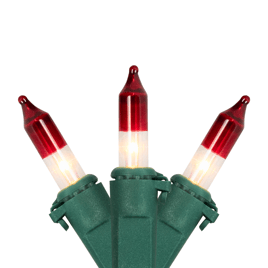Northlight 20.25ft. Mini Clear with Red Tips Christmas Light Set