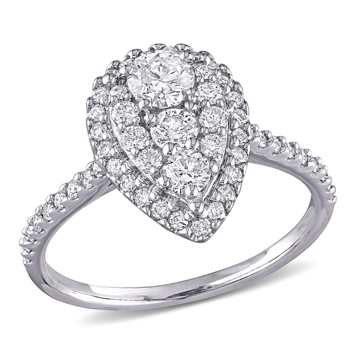 Diamond Classics(tm) 10kt. White Gold 1ctw. Diamond Pear Ring