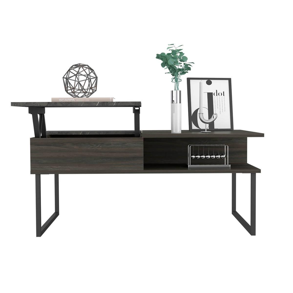 FM FURNITURE Dayton Carbon Espresso Lift Top Coffee Table