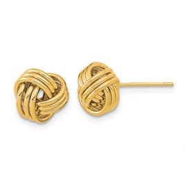 Gold Classics(tm) 9mm Gold Knot Stud Earrings