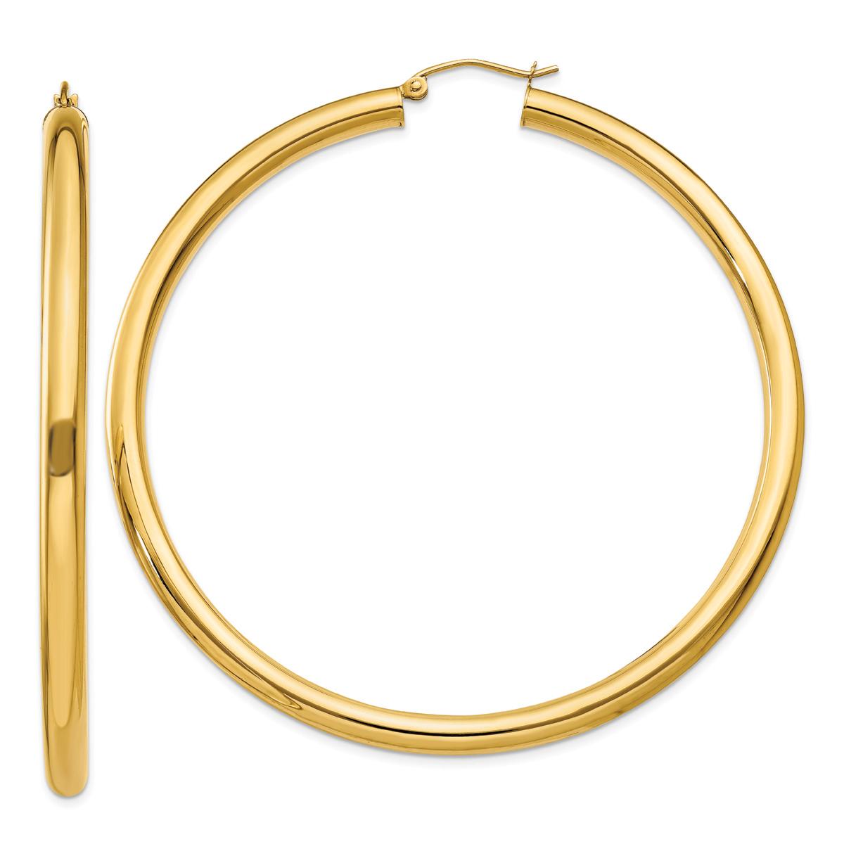 Gold Classics(tm) 14kt. Gold Polished 65mm Hoop Earrings