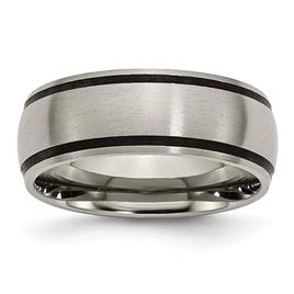 Mens Endless Affection(tm) Titanium Black Rubber 8mm Brushed Band