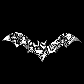 Womens LA Pop Art Bat Word Art Long Sleeve Tee