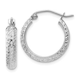 Gold Classics(tm) 14kt. White Gold 17mm Hoop Earrings