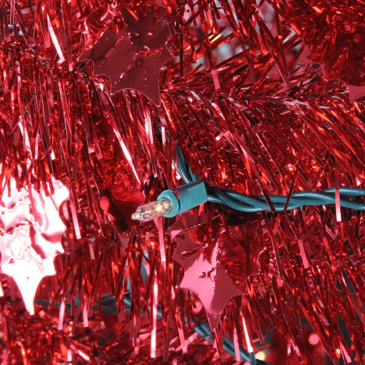 Northlight 6ft. Pre-Lit Red Tinsel Pop-Up Christmas Tree