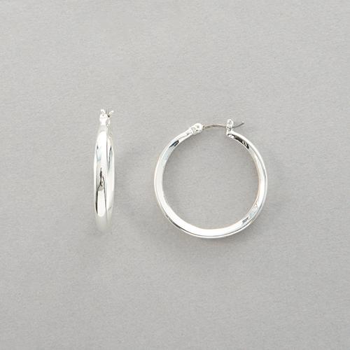 Napier Silver-Tone Medium Hoop Earrings