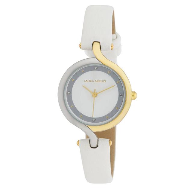 Womens Laura Ashley® Swirled T-Bar Vegan Leather Watch - LA2102TT