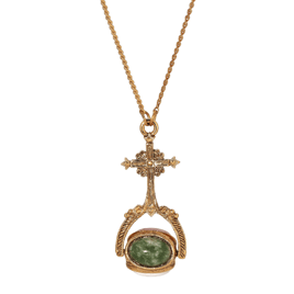 Symbols of Faith 14kt. Gold Dipped Cross Multi Stone Necklace