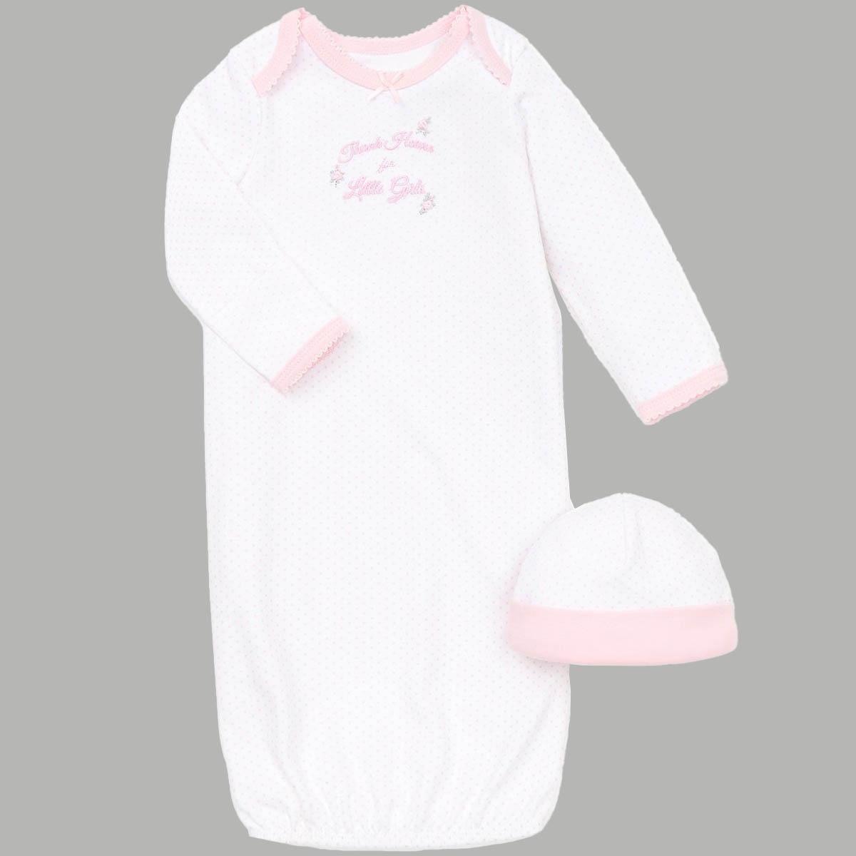 Baby Girl (NB-3M) Little Me(R) Thank Heaven Sleeper Nightgown w/Cap