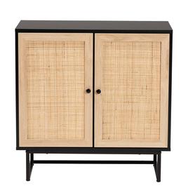 Baxton Studio Declan Espresso Wood 2-Door Storage Cabinet