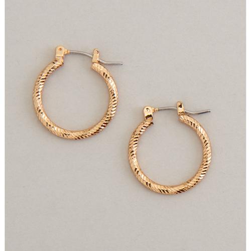 Design Collection Click-It Diamond Textured Hoop Earrings