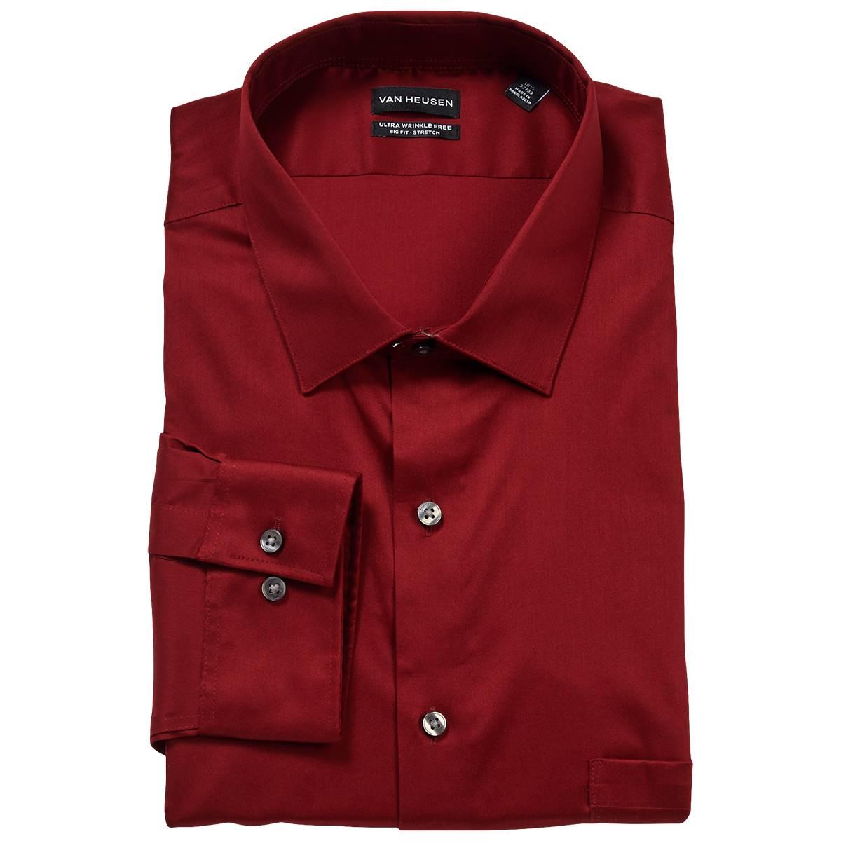 Mens Big Fit Van Heusen(R) Wrinkle Free Dress Shirt - Mulberry