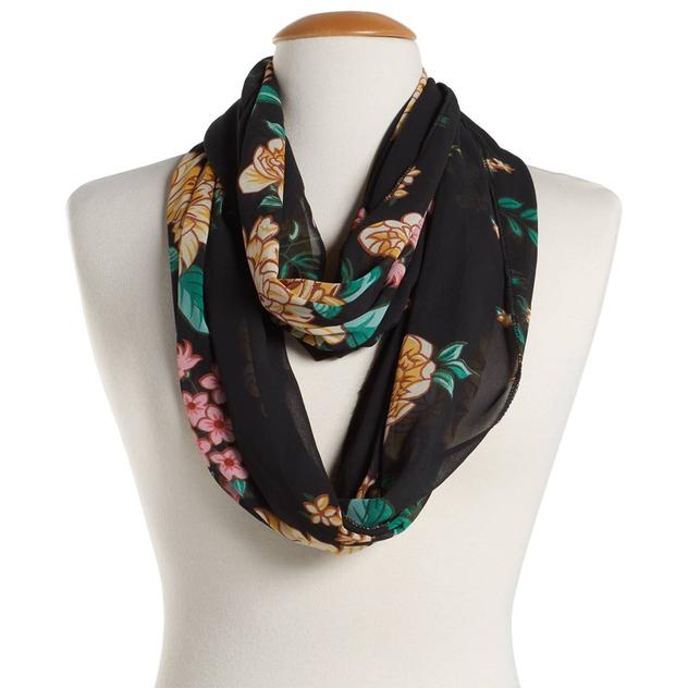 Womens Renshun Large Floral Infinity Scarf