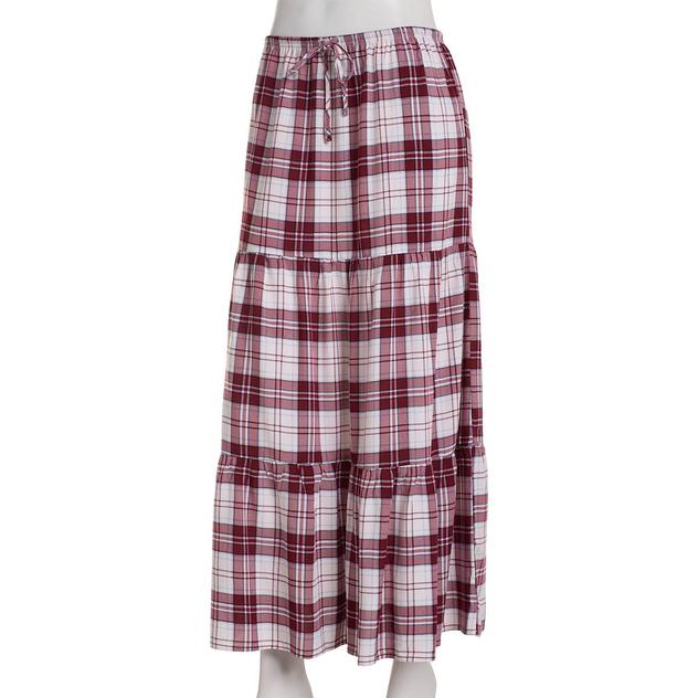 Juniors No Comment Celine Challis Plaid Maxi Skirt