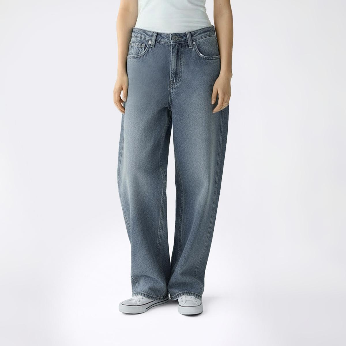 Juniors Celebrity Pink V Waist Baggy Wide Leg Low Rise Jeans