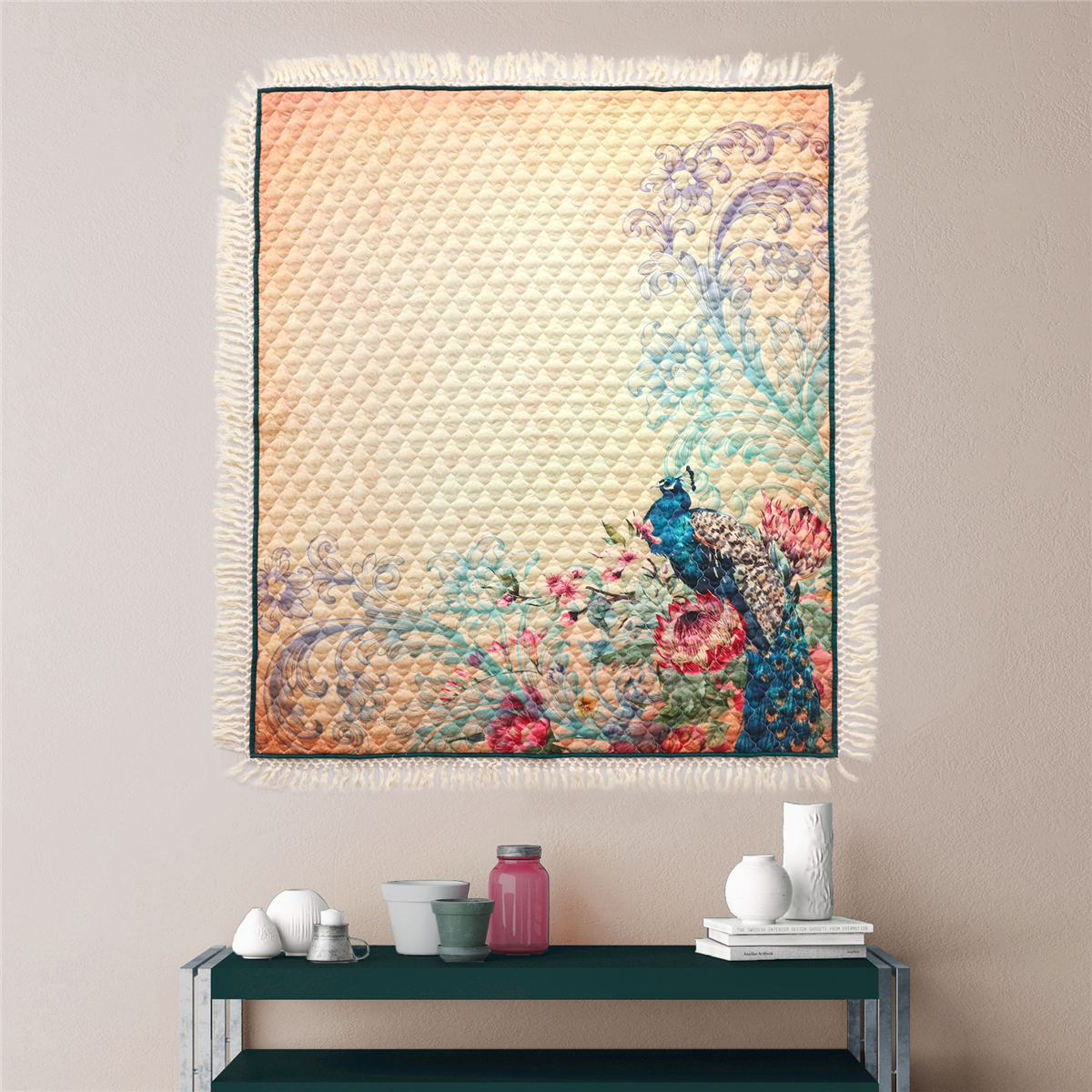 Greenland Home Fashions™ Eden Peacock Reversible Quilted Throw