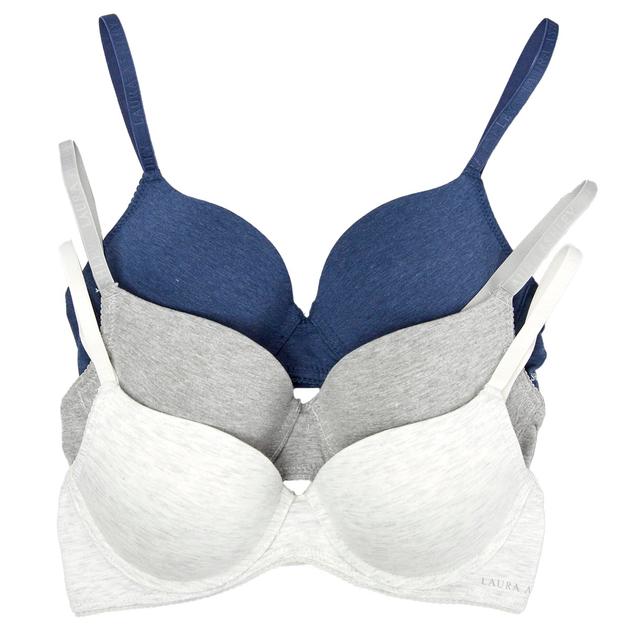 Womens Laura Ashley® 3pk. Comfort Push Up Bras LS1272-3PKR