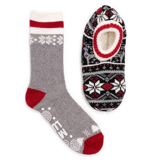 Womens MUK LUKS® 2pr. Fair Isle Ballerina Sock & Slippers Set