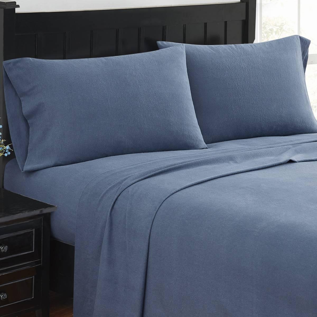 London Fog Solid Flannel Sheet Set