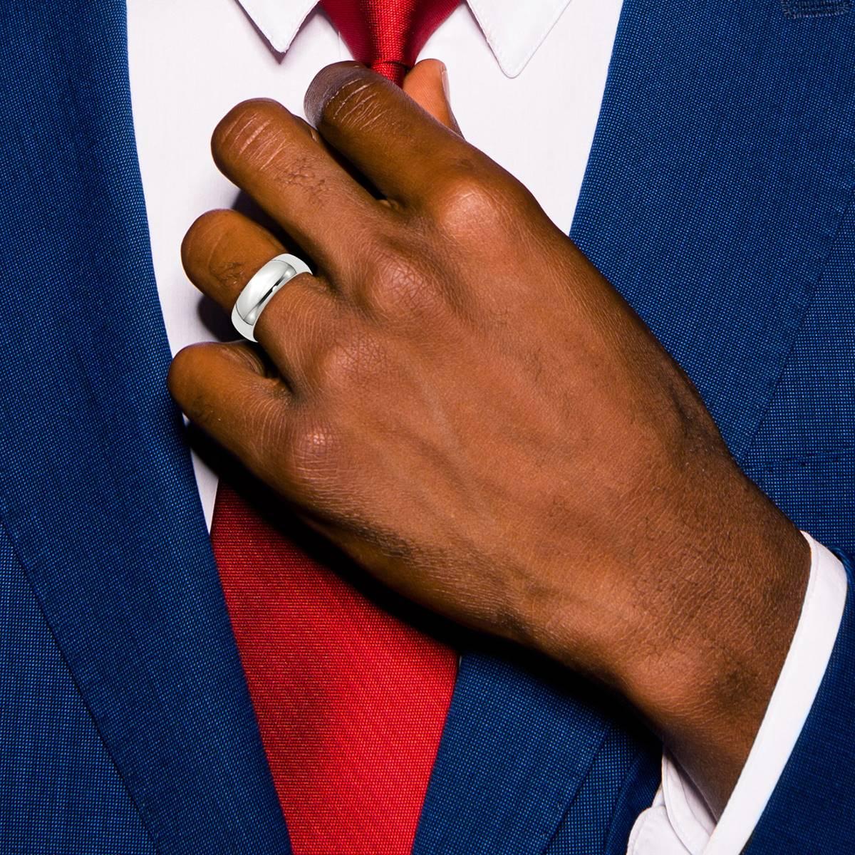 Mens Endless Affection™ White Gold 6mm Wedding Band
