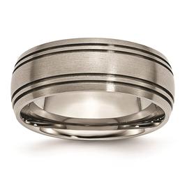 Mens Endless Affection(tm) 8mm Grooved Satin Edge Wedding Band