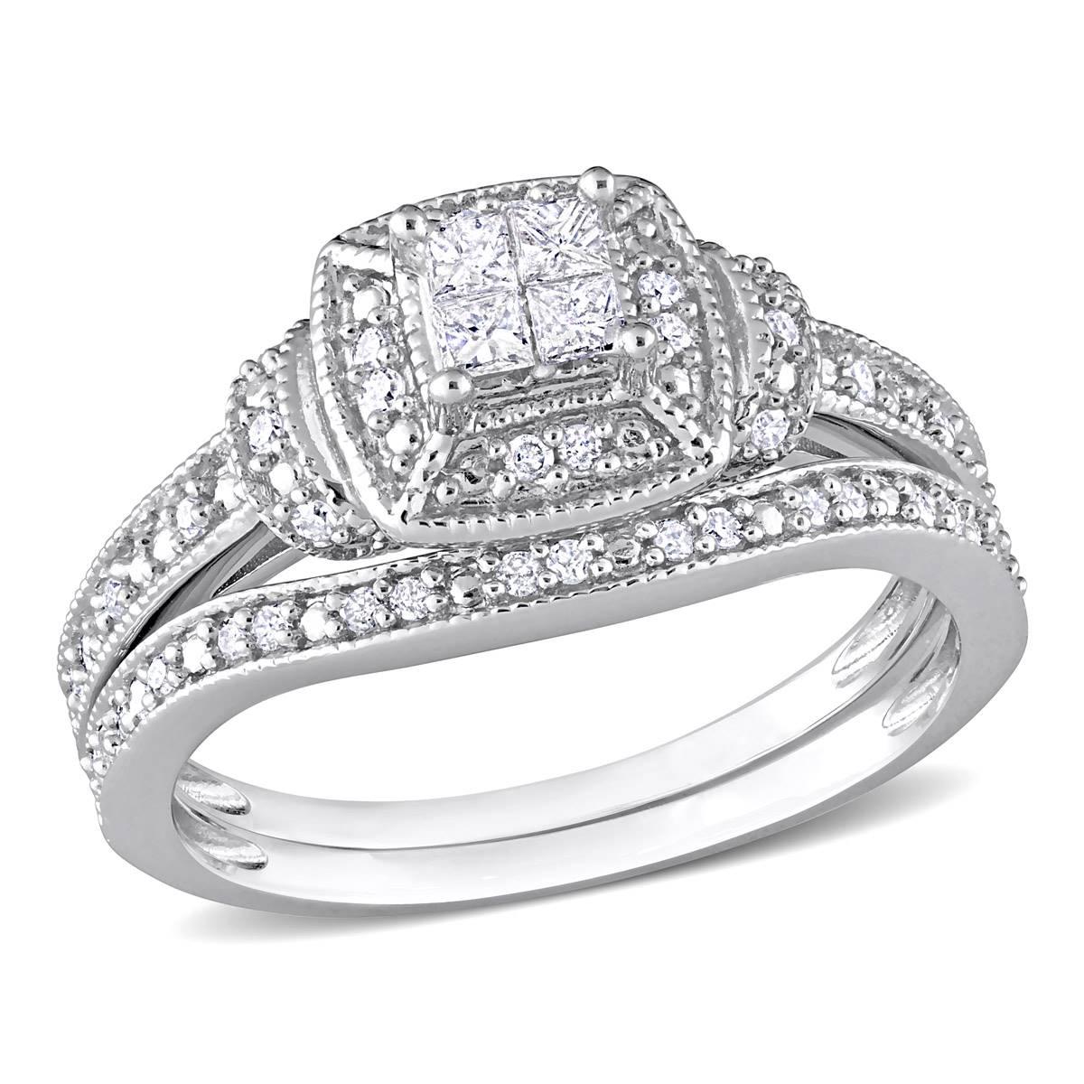 Diamond Classics(tm) 1/3ctw. Princess Diamond Bridal Ring Set
